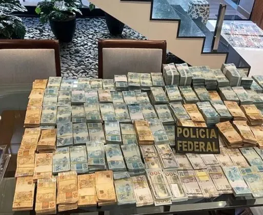Foto: Polícia Federal _Dinheiro apreendido pela Polícia Federal  em Operação no Mato Grosso do Sul