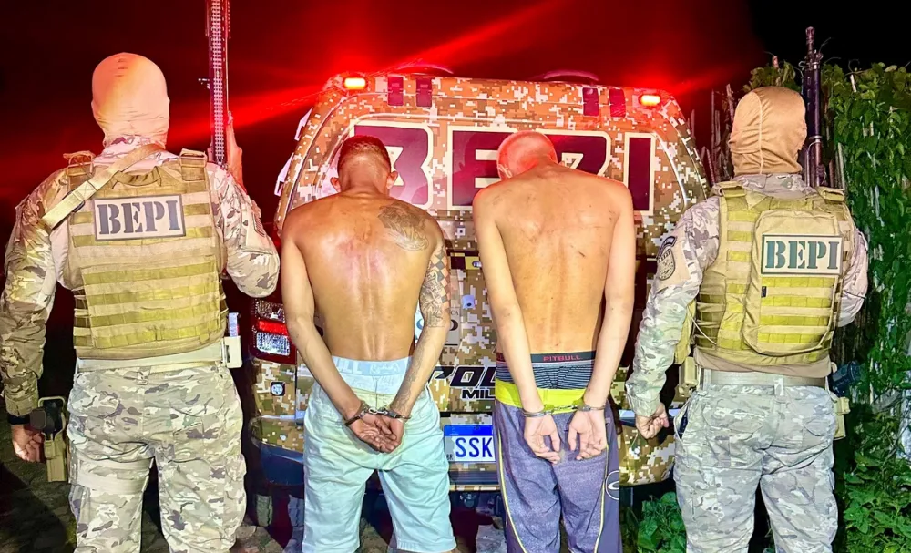 Foto: Divulgação/PM-PI Acusados de duplo homicídio foram presos pelo BEPI