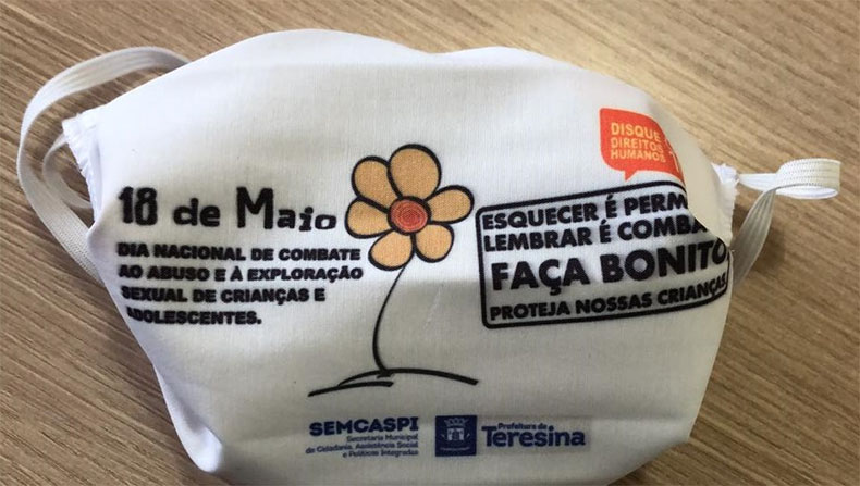 Campanha distribuirá máscaras com estampas informativas de combate à exploração sexual