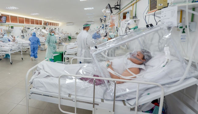 Hospital de campanha em Manaus para pacientes de Covid-19. Foto: Alex Pazuello/Semcom