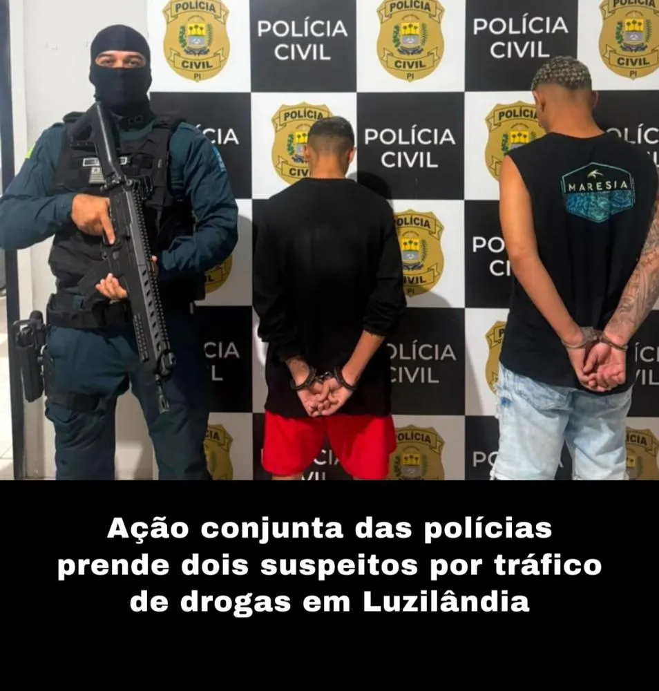 Ação conjunta das polícias prende dois suspeitos por tráfico de drogas em Luzilândia Piauí