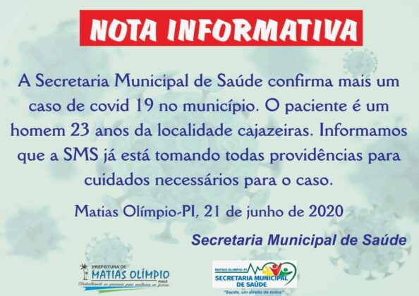 Matias Olímpio registra seu segundo óbito por COVID-19