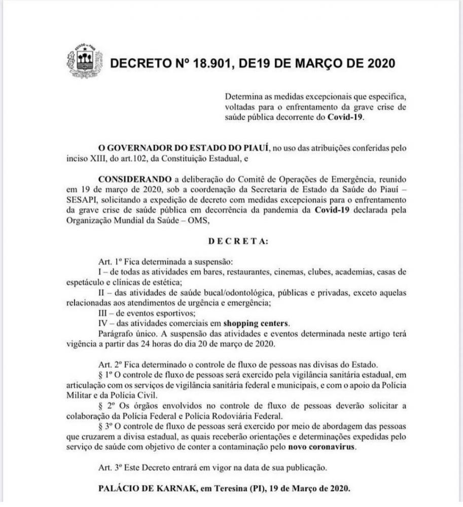 Barras PI: Polícia Militar alerta para o cumprimento do Decreto Emergencial do Governo do Estado 