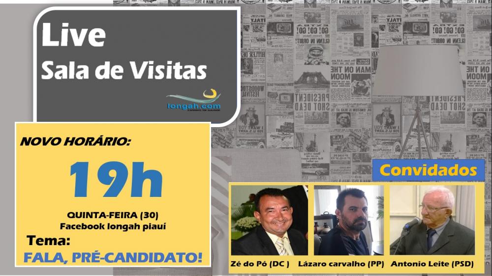 Hoje: Pré-candidatos à Câmara de Barras debatem política na Sala de Visitas nesta quinta-feira nós entrevistaremos três pré-candidatos