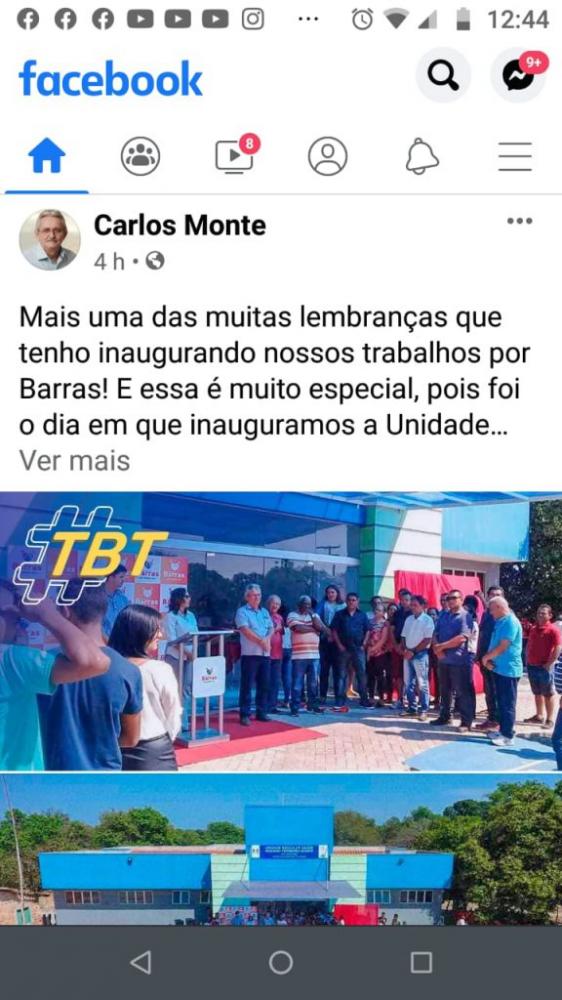 Prefeito de Barras PI usa as redes sociais para propagar inauguração de UBS 