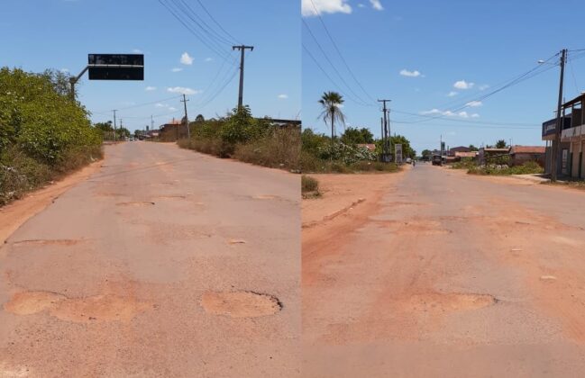 Situação triste: crateras nas três entradas de Barras quebram carros e irritam motoristas