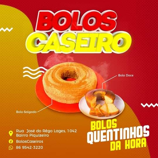 Novo parceiro comercial Bolos Caseiros em Barras PI 