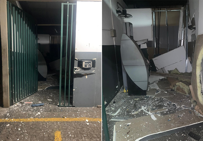 Criminosos usam carro para invadir fábrica em assalto a caixa eletrônico