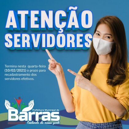 Governo Capote: Último dia de Recadastramento dos servidores de Barras PI. Acesse link aqui
