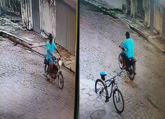 Motociclista de blusa azul, armado de facão, faz assaltos em Barras PI neste domingo (21)