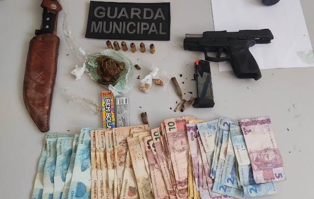 ROTAM da Guarda Municipal prende em José de Freitas ex-presidiário com drogas e uma pistola