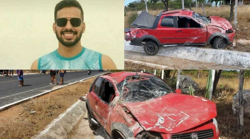 Carro capota e mata estudante de engenharia de 23 anos em Francisco Santos PI 
