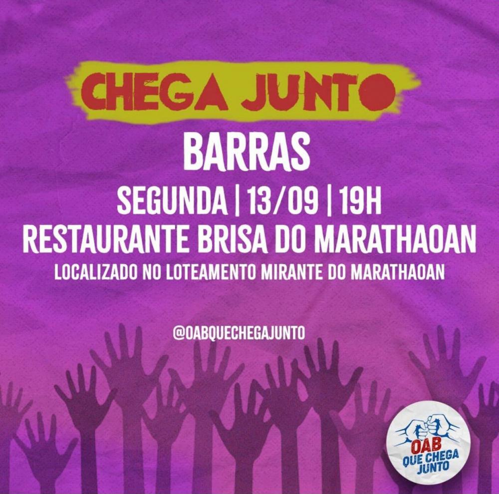 OAB que Chega Junto realiza encontro com advogados de Barras nessa segunda (13)