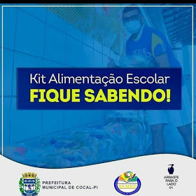Cocal PI: Prefeitura distribui Kit alimentação Escolar