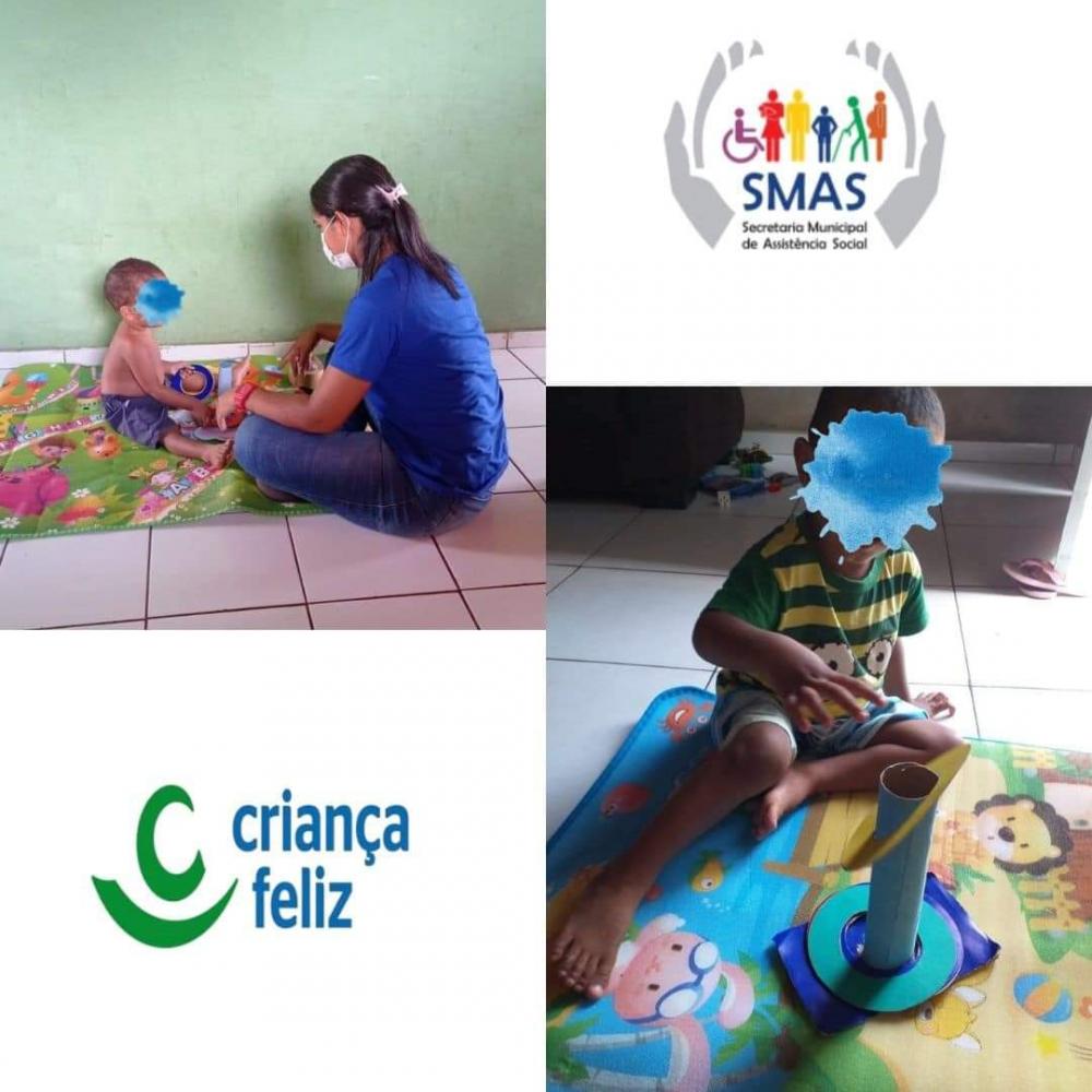 A Secretaria Municipal de Assistência Social, juntamente com o Programa Criança Feliz - PCF, realizam visitas domiciliares semanais as crianças cadastradas no Programa