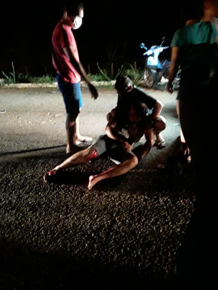 Homem sofreu grave acidente no perímetro urbano de Barras PI perto dos Residenciais na PI 110