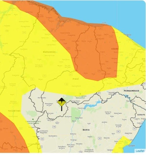 Inmet emite alerta de chuvas intensas para os 224 municípios do Piauí