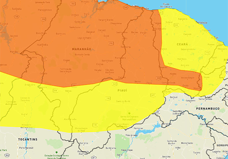 Inmet emite alerta de chuvas intensas para o Piauí; veja previsão