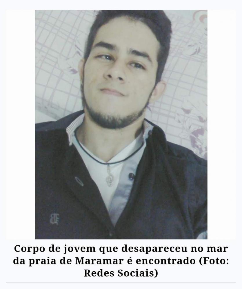 Corpo de jovem que desapareceu no mar da praia de Maramar é encontrado