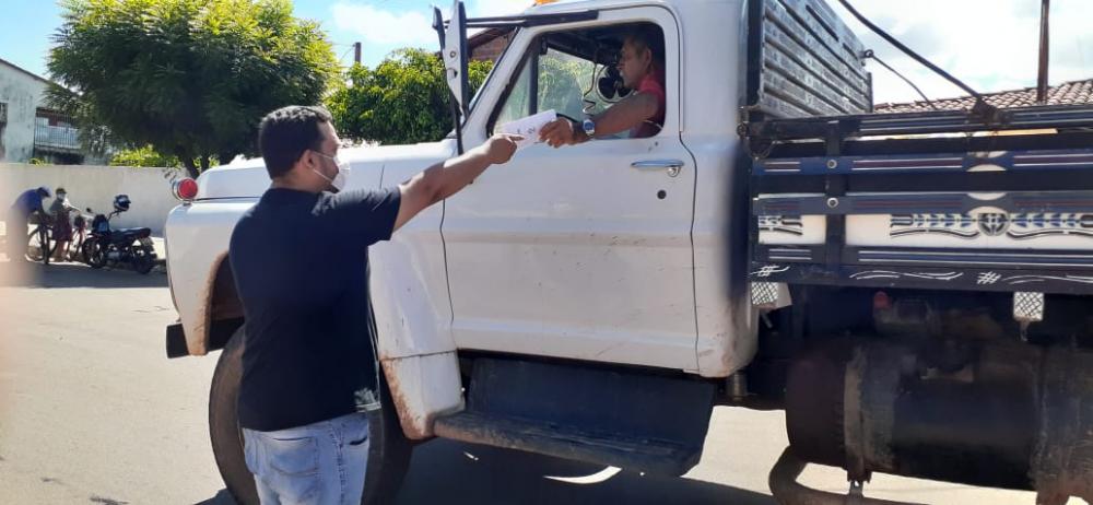Panfletagem, palestra sobre Educação e segurança no trânsito em Barras PI 
