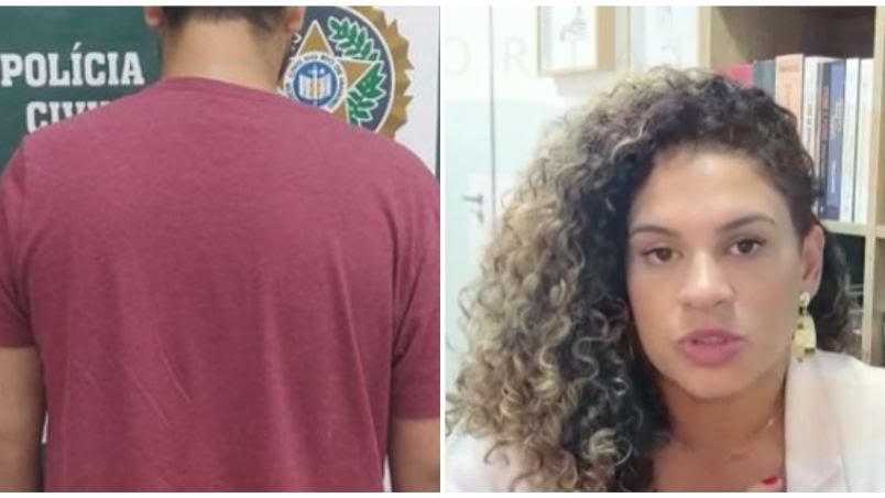 À esquerda, o pai preso por estuprar a própria filha recém-nascida até a morte; à direita, a advogada Letícia Delmindo, que acompanha o caso