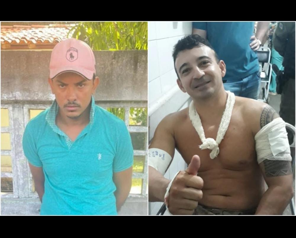 Foto: Reprodução/WhatsApp Apolinário Lopes Aguiar e o tenente Madslan Sousa, à direita