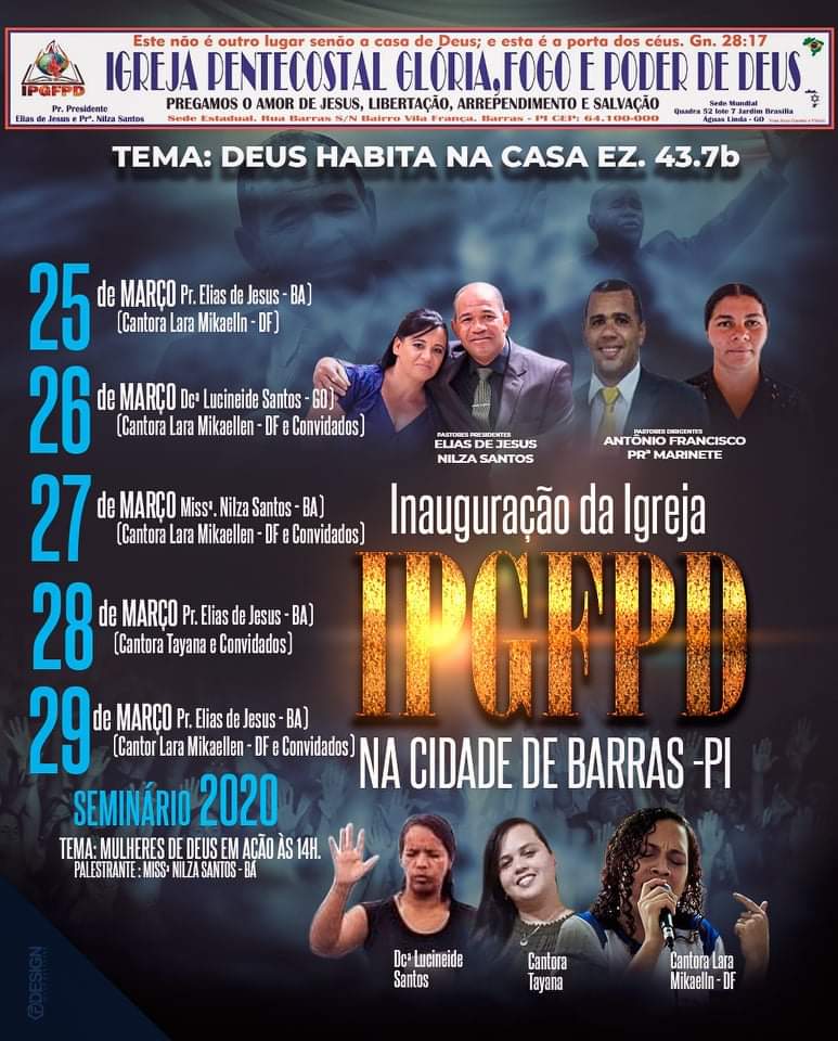 Barras PI: Igreja Pentecostal, Glória, Fogo e Poder de Deus inaugura seu templo na vila França 